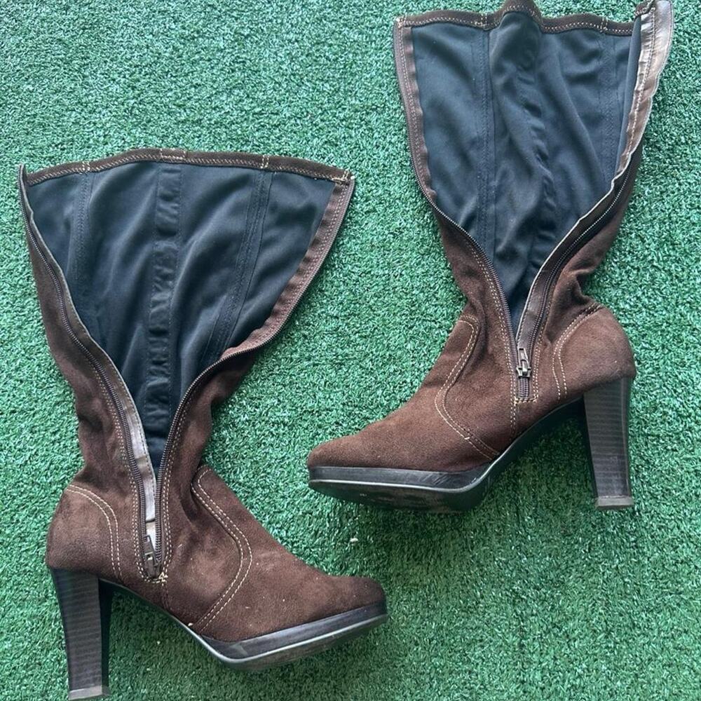 y2k vtg mudd brown suede boots - Picture 4 of 8
